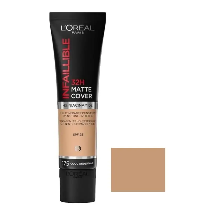 کرم پودر مایع Spf 25 لورآل مدل Matte Cover 32H شماره 175